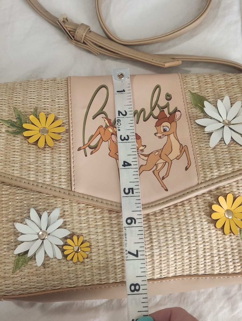 Disney Our Universe Bambi Weaved Basket Crossbody Bag Lightweight - Picture 11 of 12